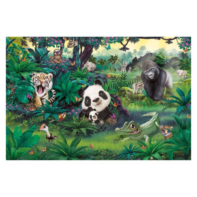 Fototapete Kinderzimmer - Animal Club International - Dschungel mit Tieren