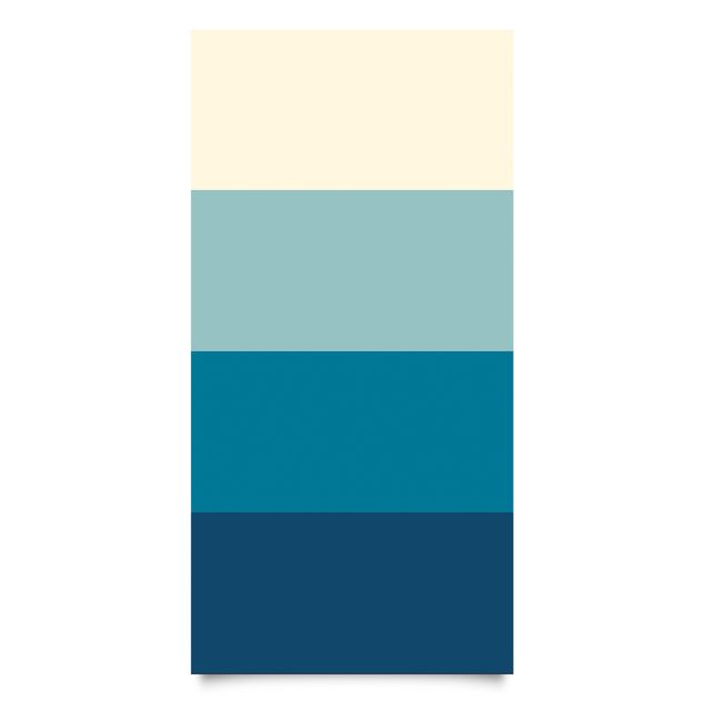 selbstklebende Klebefolie Tiefe See 4 Streifen Set - Pastelltürkis Petrol Preussisch Blau Mondgrau
