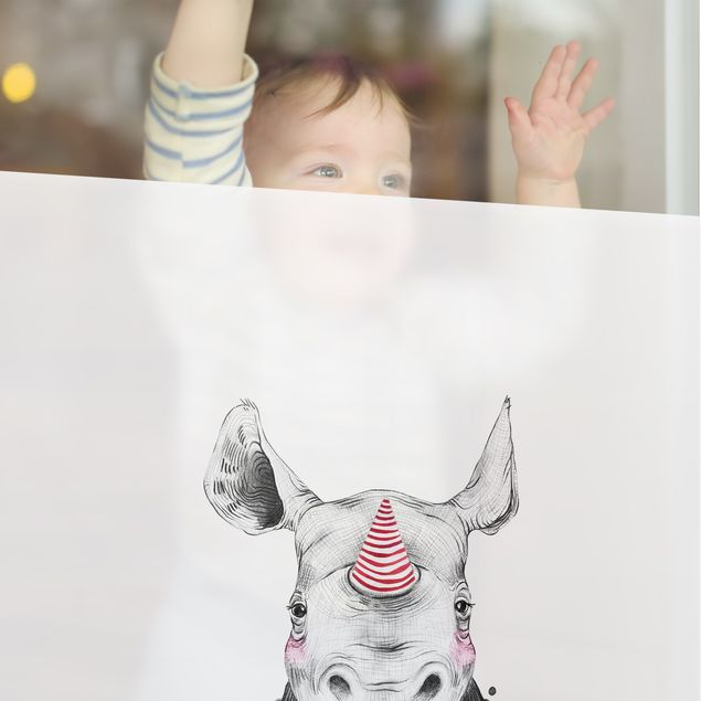 Fensterfolie - Sichtschutz - Tier Party - Nashorn - Fensterbilder