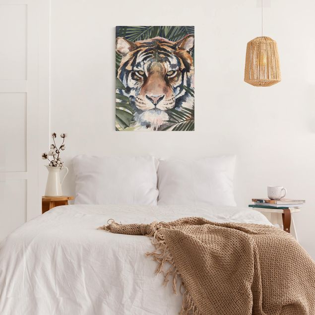Leinwandbilder Gold Canvas Tiger im Dschungel