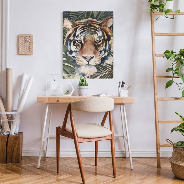 moderne Bilder auf Leinwand Tiger im Dschungel