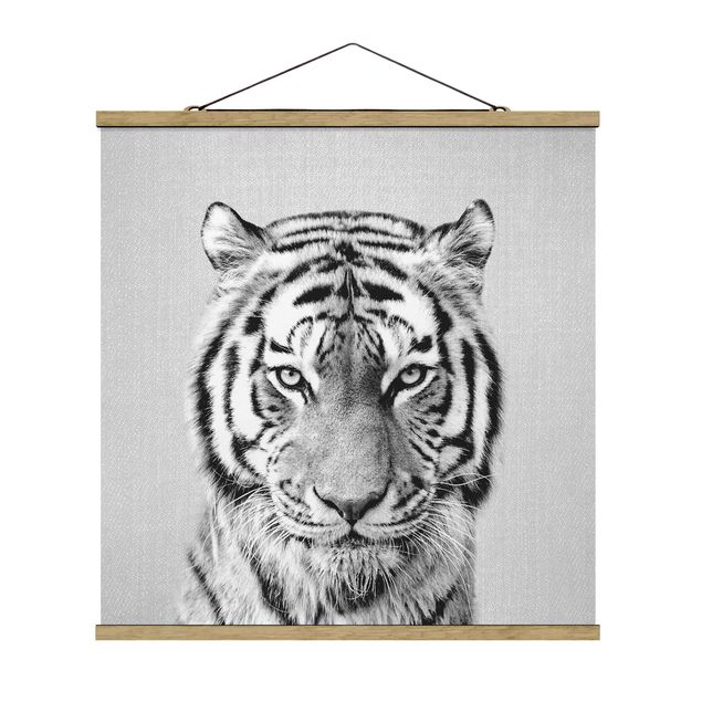 Moderne Poster Tiger Tiago Schwarz Weiß