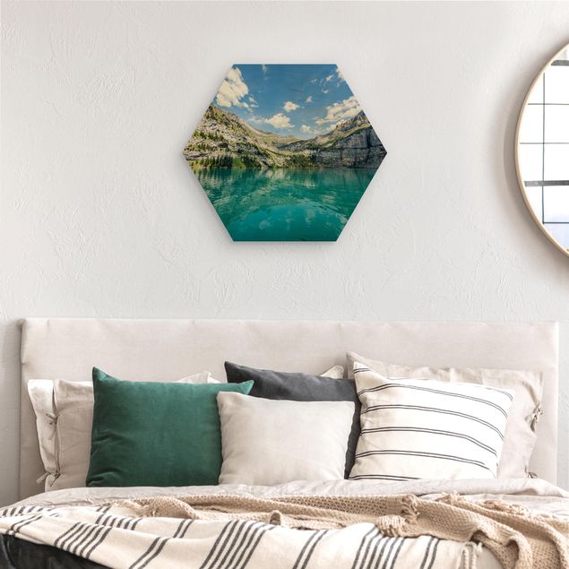 Hexagon Bilder Traumhafter Bergsee