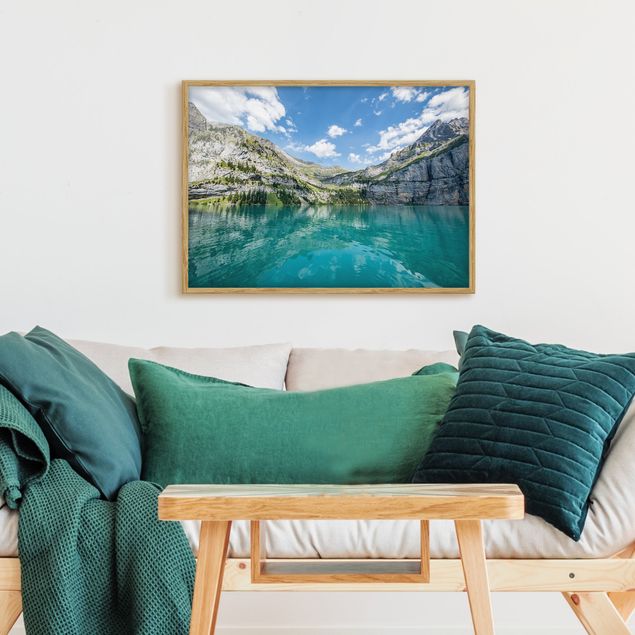 Skylines Bilder mit Rahmen Traumhafter Bergsee