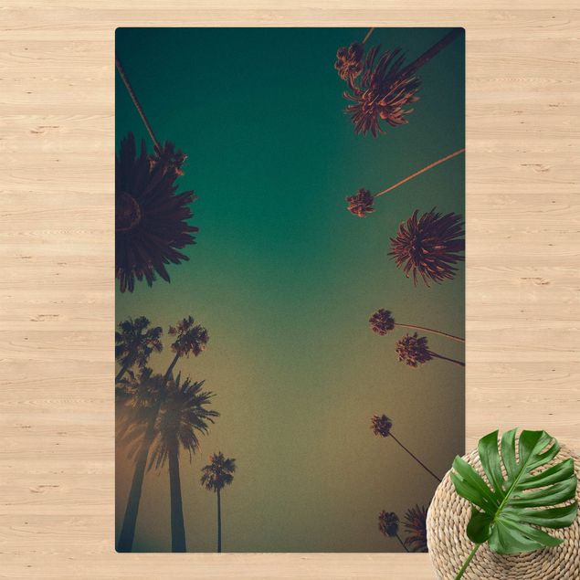Moderne Teppiche Tropische Pflanzen Palmen und Himmel II