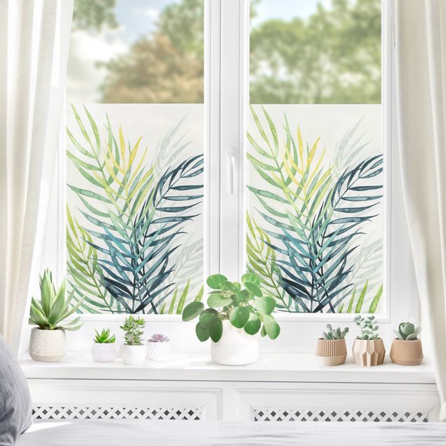 Fensterfolie Tropisches Blattwerk - Palme
