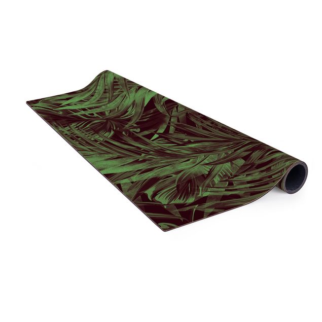 Teppiche groß Tropisches dunkles Unterholz Grün