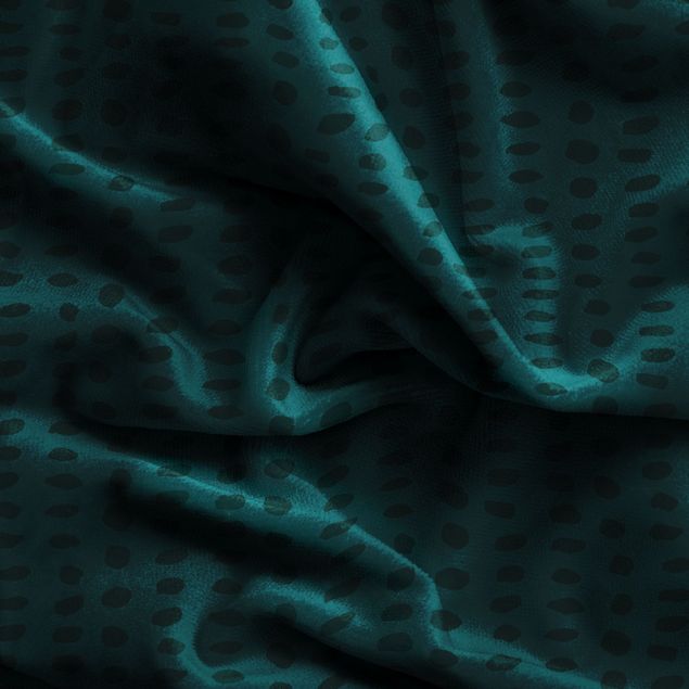 Vorhang blickdicht Ungleiche Punkte Muster - Dunkle Jade