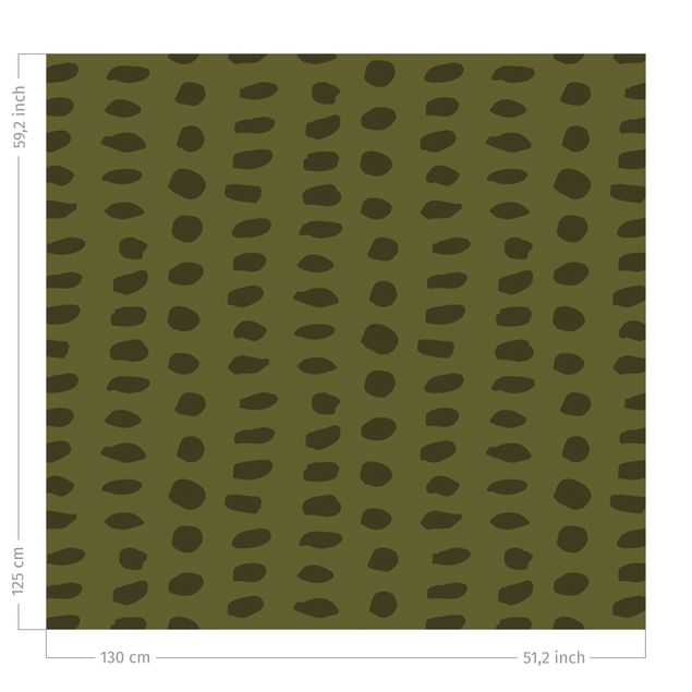 Verdunkelungsvorhänge Ungleiche Punkte Muster - Olive Grün