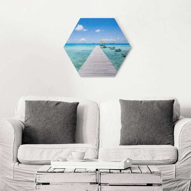 Hexagon Bild Alu-Dibond - Urlaub in den Tropen