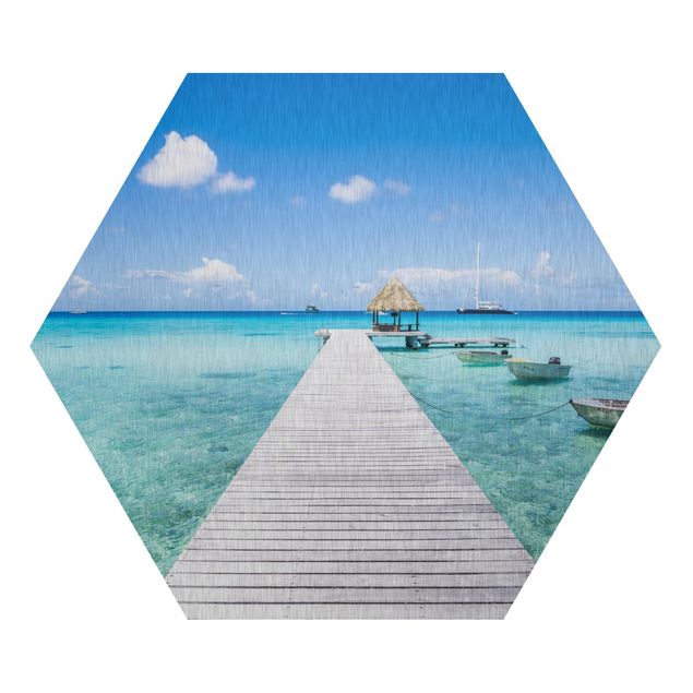 Hexagon Bild Alu-Dibond - Urlaub in den Tropen