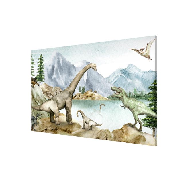 Magnettafel mit Motiv Urzeitliche Oase der Dinosaurier