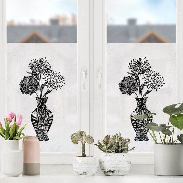 Fensterbilder Folie Vase V