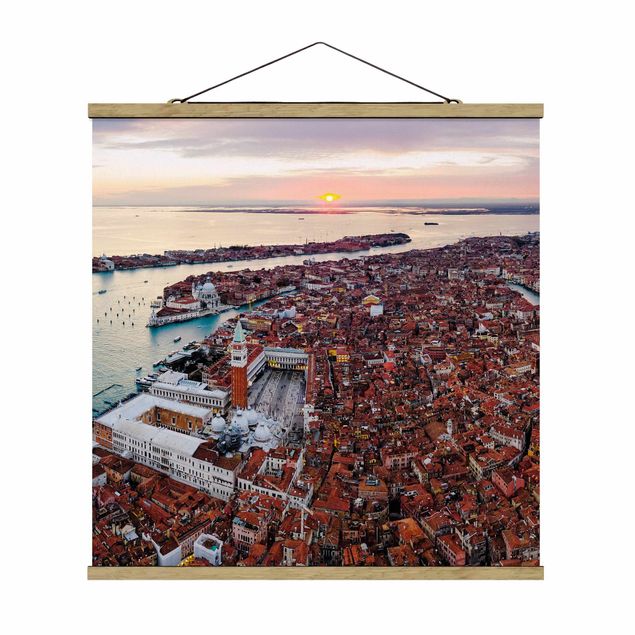 Stoffbild mit Posterleisten - Venedig - Quadrat