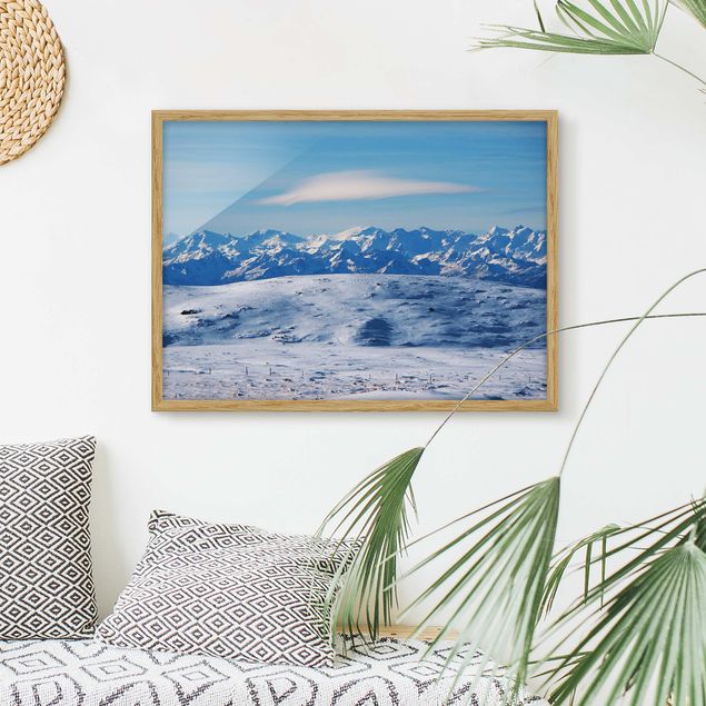 Moderne Bilder mit Rahmen Verschneite Bergwelt