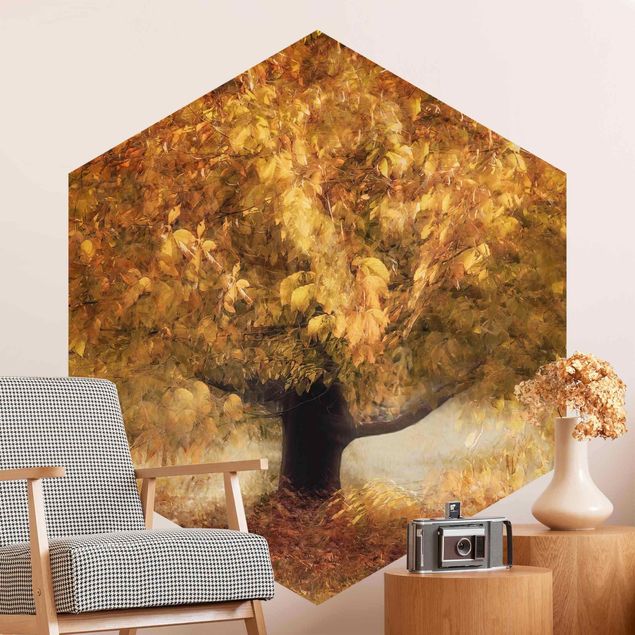 Design Tapeten Verträumter Baum im Herbst