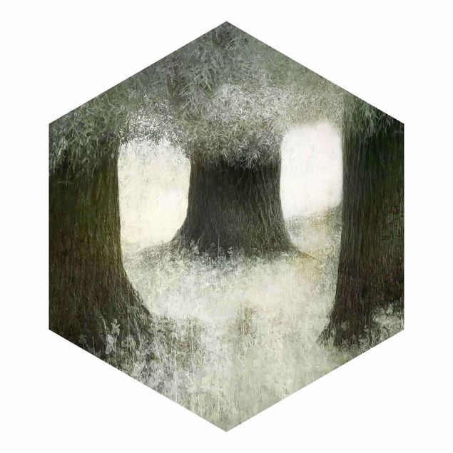 Hexagon Mustertapete selbstklebend - Verträumter Wald