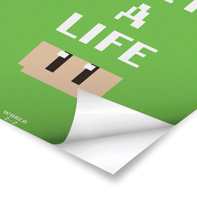 Poster - Videospiel Spruch Get A Life in Grün - Hochformat 2:3