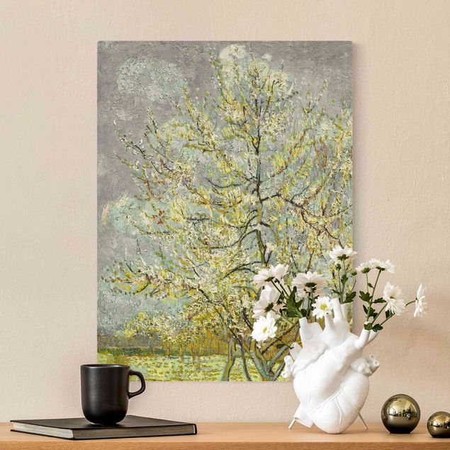 Impressionistische Bilder Vincent van Gogh - Blühende Pfirsichbäume im Garten