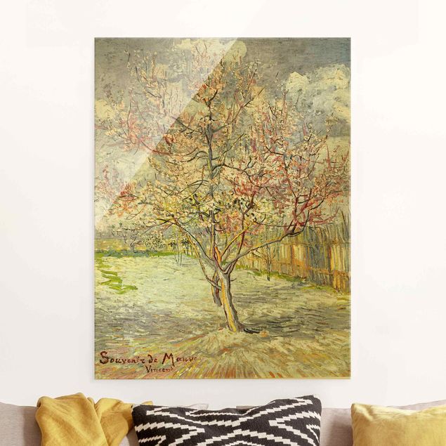 Impressionistische Bilder Vincent van Gogh - Blühende Pfirsichbäume