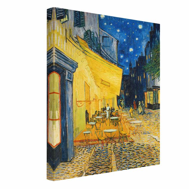 Leinwandbild - Vincent van Gogh - Café-Terrasse am Abend in Arles - Hoch 3:4
