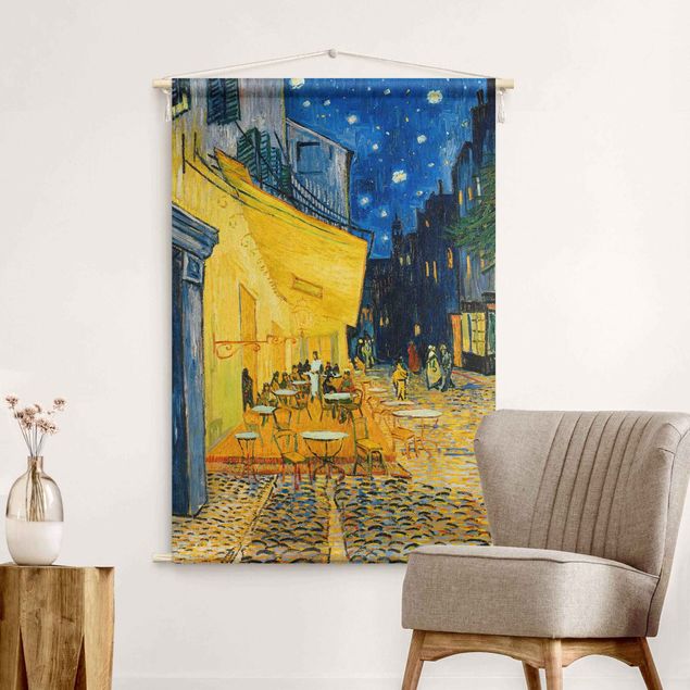 Wandbehang groß Vincent van Gogh - Café-Terrasse in Arles