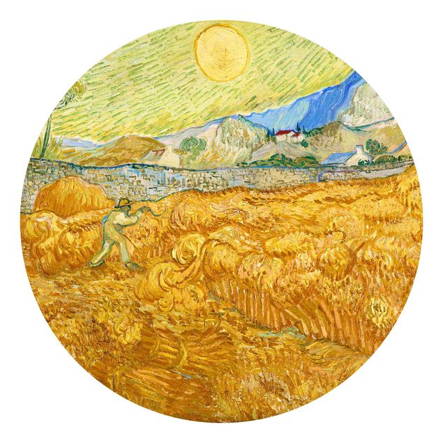 Tapete Pflanzen Vincent van Gogh - Kornfeld mit Schnitter