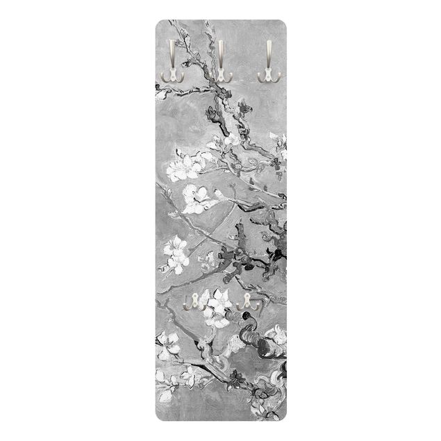 Garderobe mit Motiv Vincent van Gogh - Mandelblüte Schwarz-Weiß