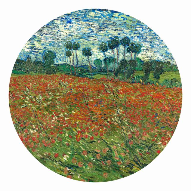 Runde Tapete selbstklebend - Vincent van Gogh - Mohnfeld