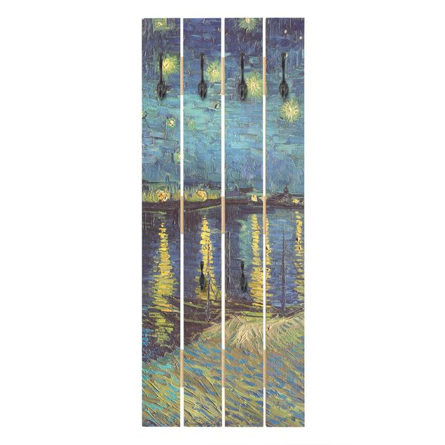 Wandgarderobe Holzpalette - Vincent van Gogh - Sternennacht über der Rhône