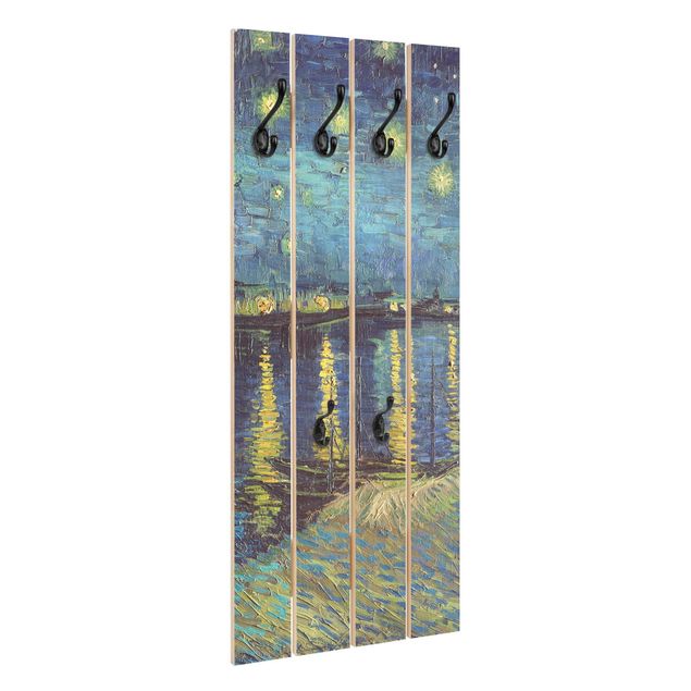 Wandgarderobe Holzpalette - Vincent van Gogh - Sternennacht über der Rhône