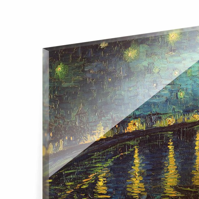 Bilder auf Glas Vincent van Gogh - Sternennacht über der Rhône