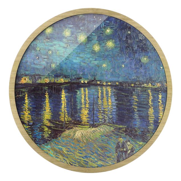 Moderne Bilder mit Rahmen Vincent van Gogh - Sternennacht über der Rhône