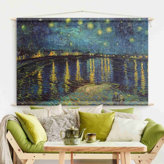 Wandbehang Vincent van Gogh - Sternennacht über der Rhône