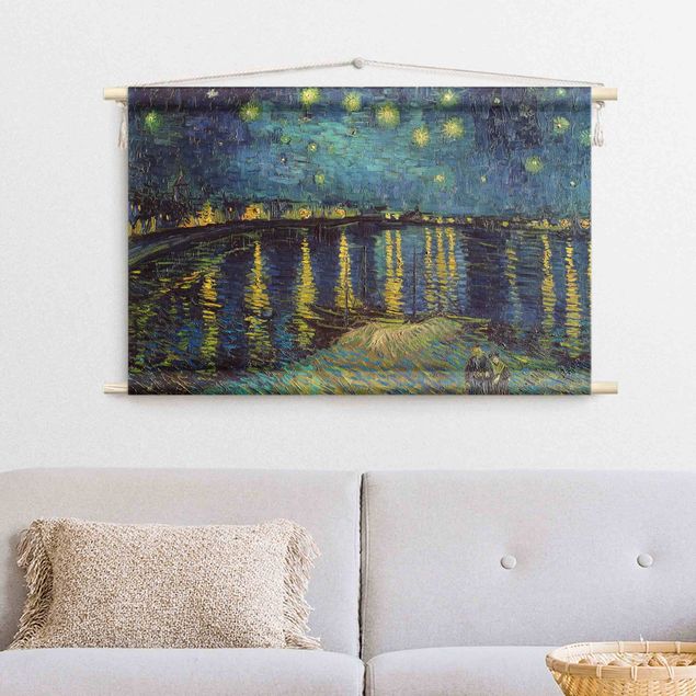 Wandteppich groß Vincent van Gogh - Sternennacht über der Rhône