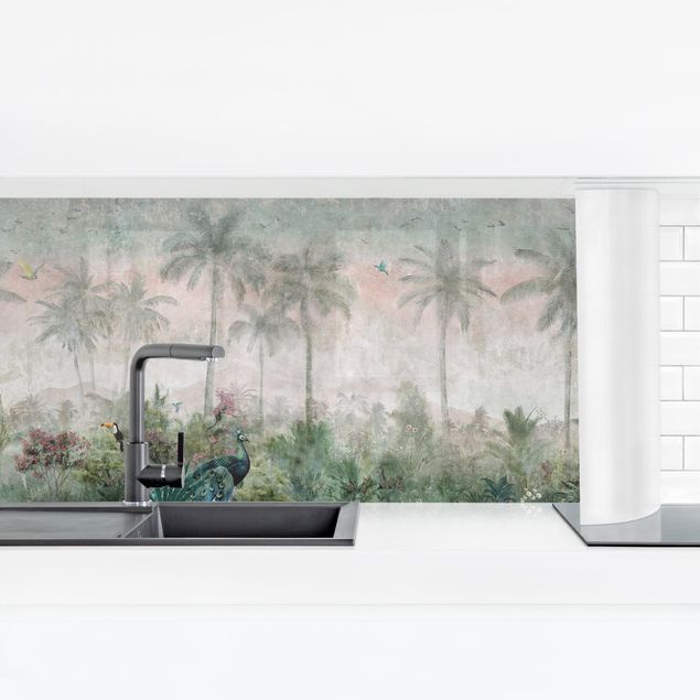 Küchenrückwand selbstklebend Vintage Dschungel
