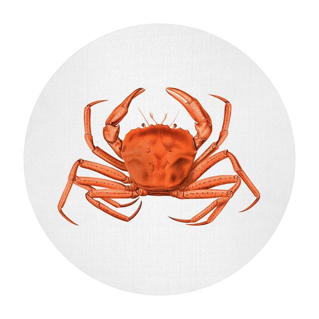 Runder Vinyl-Teppich - Vintage Illustration Rote Krabbe