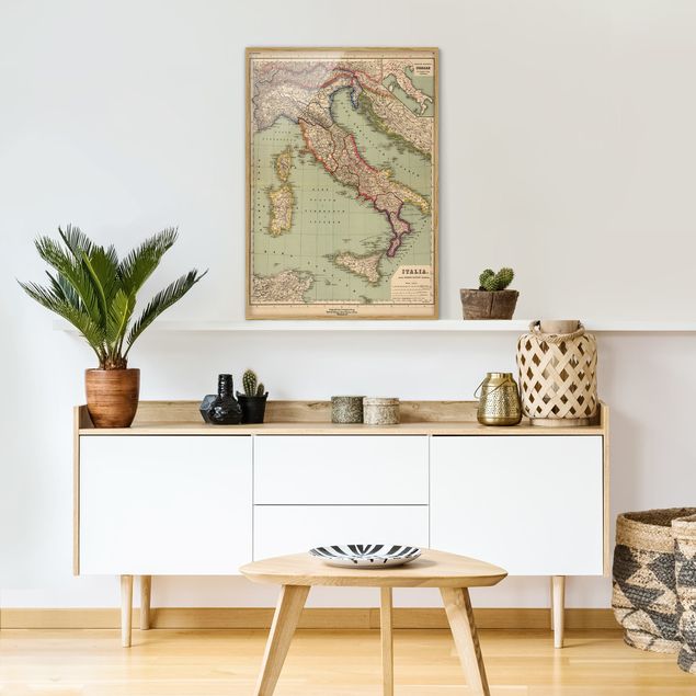 Moderne Bilder mit Rahmen Vintage Landkarte Italien