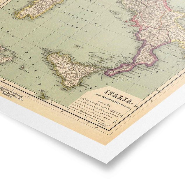 Poster kaufen Vintage Landkarte Italien