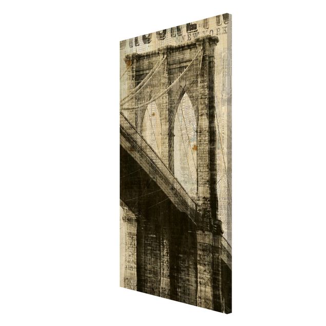 Magnettafel Motiv Vintage NY Brooklyn Bridge