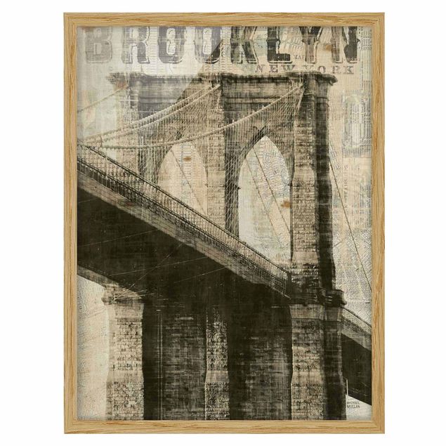 Wandbilder Vintage NY Brooklyn Bridge