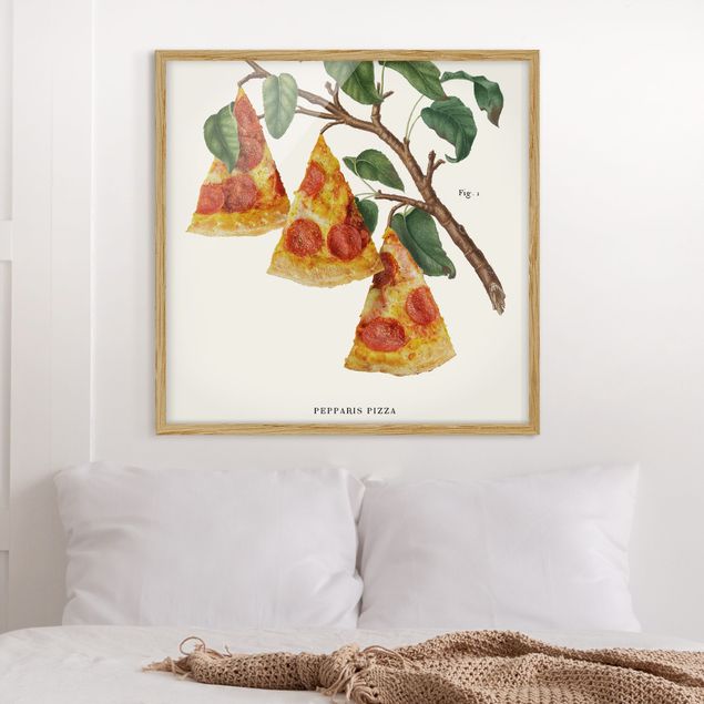 Vintage Bilder mit Rahmen Vintage Pflanze - Pizza