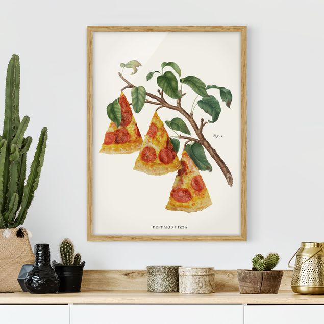 Vintage Bilder mit Rahmen Vintage Pflanze - Pizza