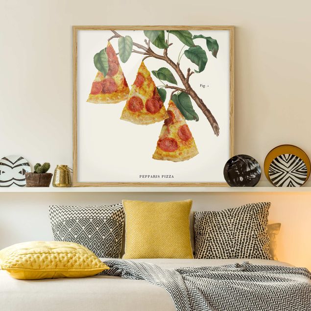 Moderne Bilder mit Rahmen Vintage Pflanze - Pizza