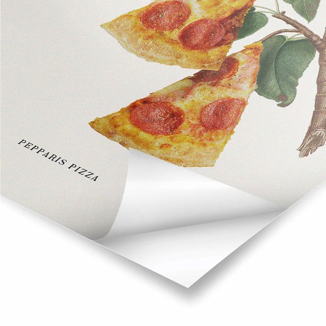 Poster - Vintage Pflanze - Pizza - Hochformat 2:3
