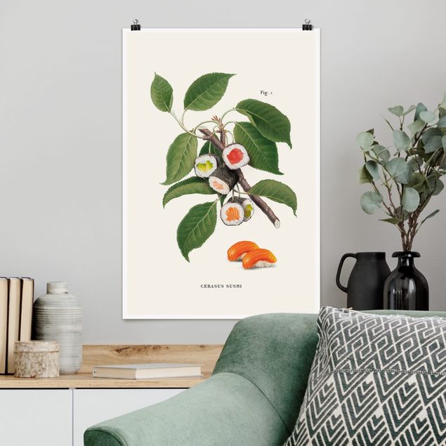 XXL Poster Vintage Pflanze - Sushi