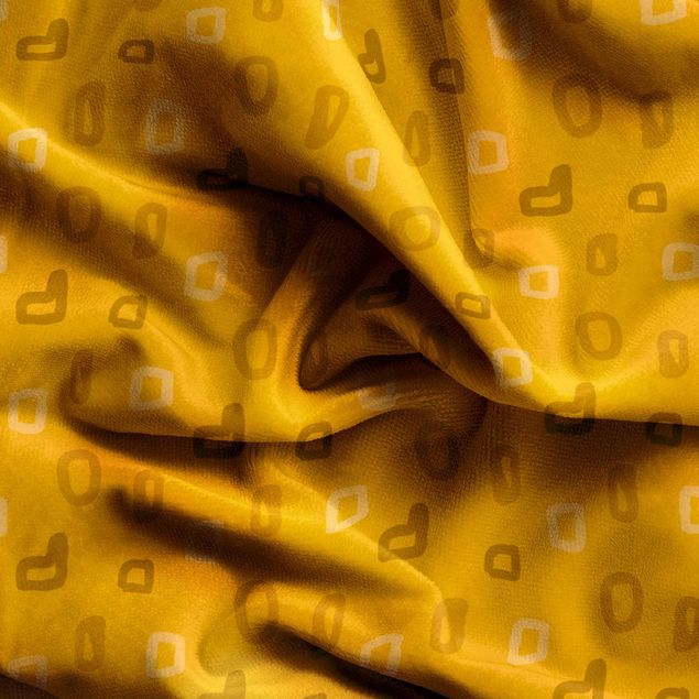 Vorhang blickdicht Vintage Punkte - Warmes Gelb