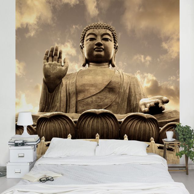 Fototapete Großer Buddha Sepia
