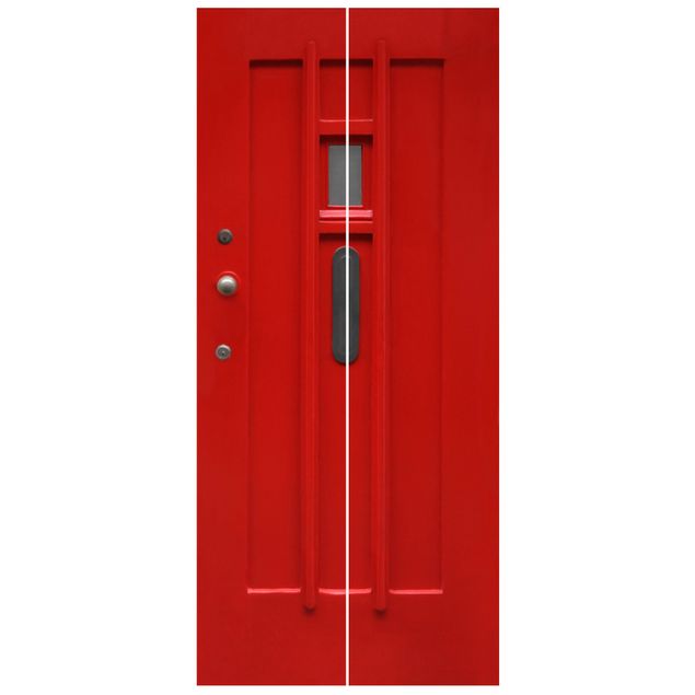 Türtapete - Rote Tür aus Amsterdam