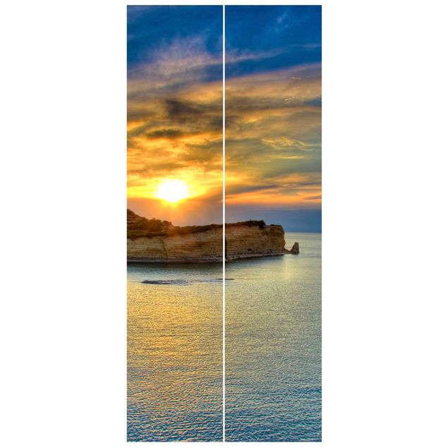 Design Tapeten Sonnenuntergang über Korfu